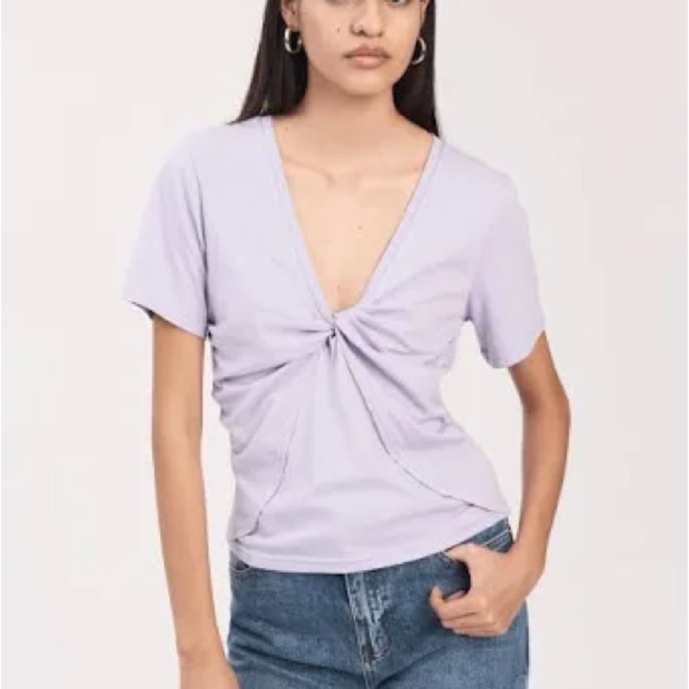 Derek lam v neck twist tee size M lilac